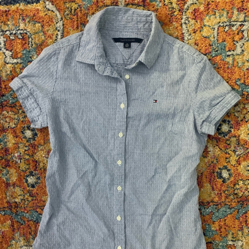 Texture button-up top